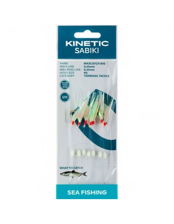 Морско чепаре Kinetic Sabiki Maxcatch Rig, Glow FishSkin