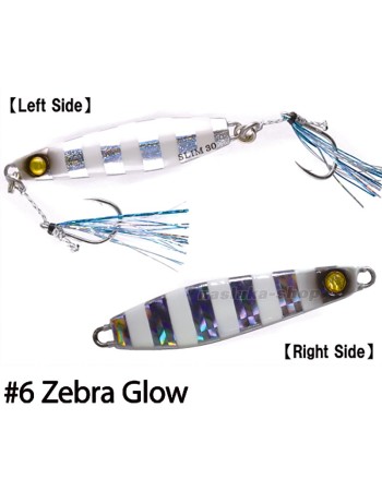 Морски джиг Hayabusa Jack Eye Shot Slow Slim, цвят Zebra Glow