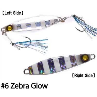 Морски джиг Hayabusa Jack Eye Shot Slow Slim, цвят Zebra Glow