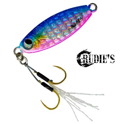 Морски джиг-пилкер Rudie's Gyoshi Metal Super Light Slow Jig, 32 мм, 3 г, цвят Blue Pink Glitter