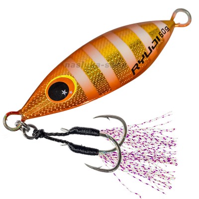 Морски джиг Ryuji Slow King Jig, цвят Gold Zebra Glow