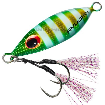 Морски джиг Ryuji Slow King Jig, цвят Green Zebra Glow