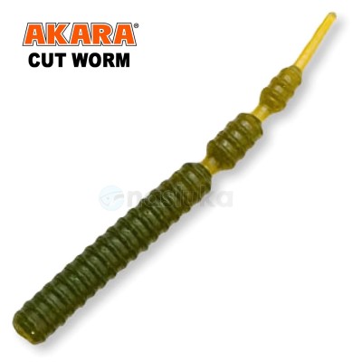 Силиконови червеи Akara Cut Worm 40 мм, цвят 206, 12 бр.