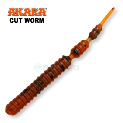 Силиконови червеи Akara Cut Worm 40 мм, цвят K001, 12 бр.