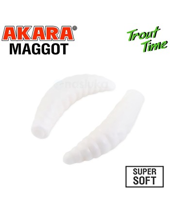 Силиконови примамки Akara Trout Time Maggot, 1.6", 40 мм, Cheese, цвят 02T, 10 бр.