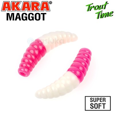 Силиконови примамки Akara Trout Time Maggot, 1.6", 40 мм, Cheese, цвят 451, 10 бр.