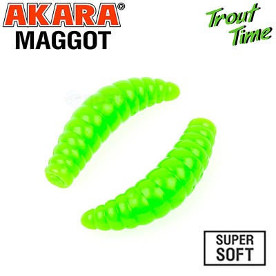 Силиконови примамки Akara Trout Time Maggot, 1.6", 40 мм, Cheese, цвят 452, 10 бр.