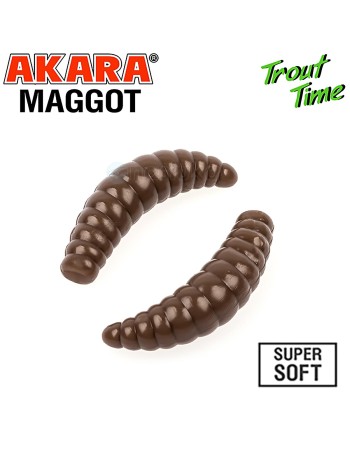 Силиконови примамки Akara Trout Time Maggot, 1.6", 40 мм, Cheese, цвят 458, 10 бр.