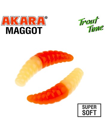 Силиконови примамки Akara Trout Time Maggot, 1.6", 40 мм, Cheese, цвят 470, 10 бр.