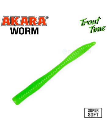 Силиконови примамки Akara Trout Time, Worm 3", 75 мм, Cheese, цвят 452, 10 бр.