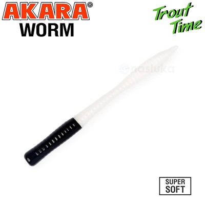 Силиконови примамки Akara Trout Time, Worm 3", 75 мм, Cheese, цвят 456, 10 бр.