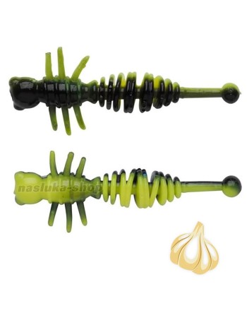 Силиконови ароматизирани примамки Berkley Larvae 40 мм, 12 бр., Black/Sunshine Yellow