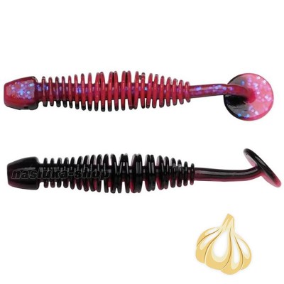 Силиконови ароматизирани примамки Berkley Leech 50 мм, 12 бр., Salmon Egg Red/Black