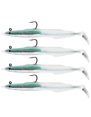 Сет от 4 бр. силиконови примамки Berkley Powerbait Sandeel 12 см, 16 г, White