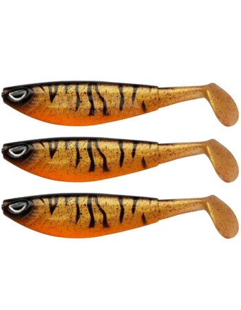 Сет от 3 бр. силиконови шадове Berkley Sick Flanker, 8 см, цвят Motoroil Burbot