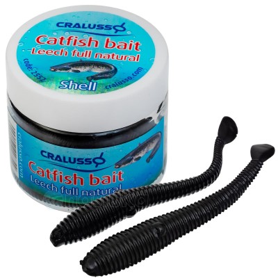 Cralusso Bait Leech Full Natural, Shell, Изкуствени пиявици за сом, аромат Мида