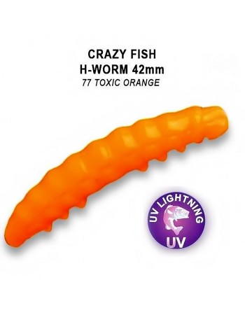 Силиконови примамки Crazy Fish Trout Series H-Worm, Sweet Cheese, 42 мм, цвят 77, 10 бр.