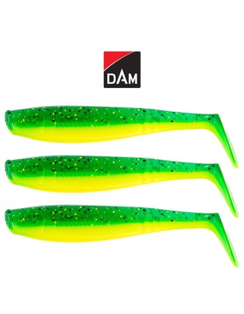Силиконови примамки DAM Shad PaddleTail, 6.5 см, цвят Green/Lime, 3 бр.