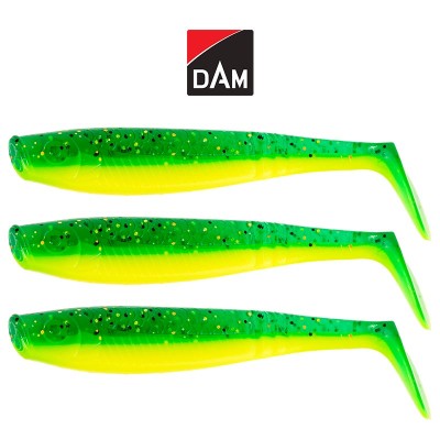 Силиконови примамки DAM Shad PaddleTail, 6.5 см, цвят Green/Lime, 3 бр.