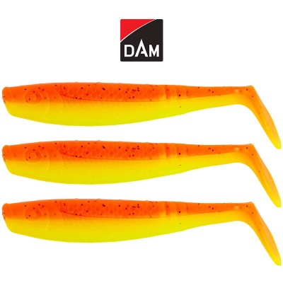 Силиконови примамки DAM Shad PaddleTail, 6.5 см, цвят Orange/Yellow, 3 бр.