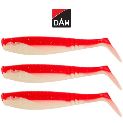 Силиконови примамки DAM Shad PaddleTail, 6.5 см, цвят Red/White, 3 бр.