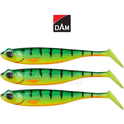 Сет от 3 бр. силиконови шадове DAM Shadster 9 см, 7.2 г, цвят FireTiger UV