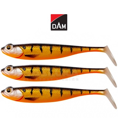 Сет от 3 бр. силиконови шадове DAM Shadster 9 см, 7.2 г, цвят Golden Shiner