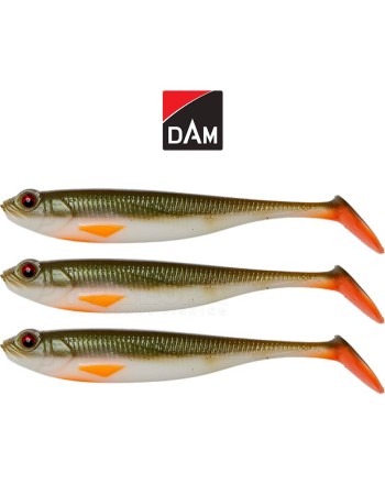 Сет от 3 бр. силиконови шадове DAM Shadster 9 см, 7.2 г, цвят SpotLight Glow UV