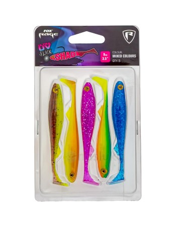 Комплект силиконови шадове Fox Rage Slick Shad Pack UV, 90 мм, NMC034, 5 бр.