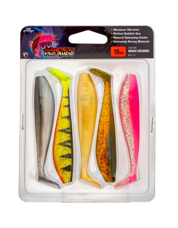 Комплект силиконови шадове Fox Rage Zander Pro Shad Pack UV, 100 мм, NMC002, 5 бр.