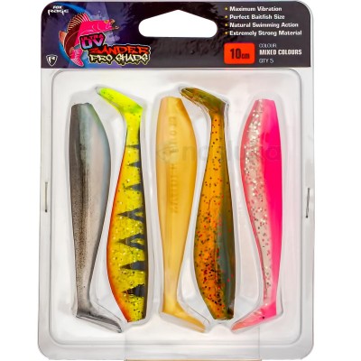 Комплект силиконови шадове Fox Rage Zander Pro Shad Pack UV, 100 мм, NMC002, 5 бр.