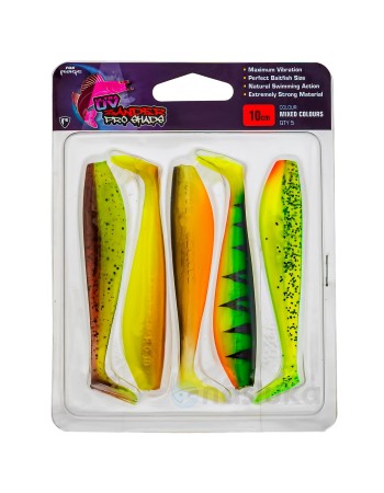 Комплект силиконови шадове Fox Rage Zander Pro Shad Pack UV, 100 мм, NMC029, 5 бр.