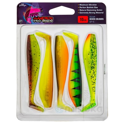 Комплект силиконови шадове Fox Rage Zander Pro Shad Pack UV, 100 мм, NMC029, 5 бр.