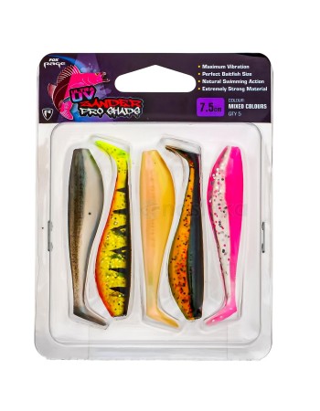 Комплект силиконови шадове Fox Rage Zander Pro Shad Pack UV, 75 мм, NMC001, 5 бр.