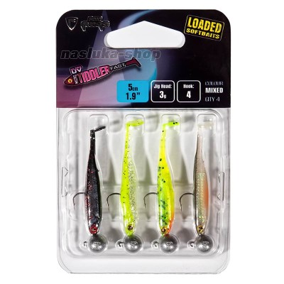 Микроджиг сет Fox Rage Micro Tiddler Fast UV Loaded, NMC060, Mixed, 5 см, 3 г, 4 бр.