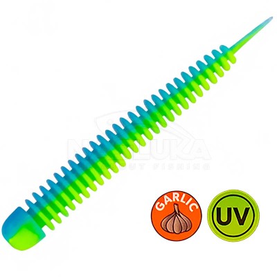 Силиконови примамки Kinetic Wriggly, 7.5 см, Baby Blue/Chartreuse, 10 бр.