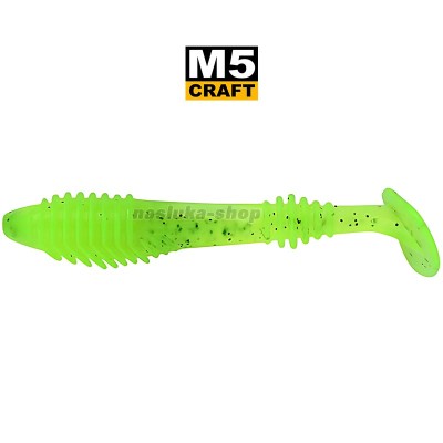 Силиконови примамки M5 Craft Chubby Shad 2.2" Chart Black Flake, 7 бр.
