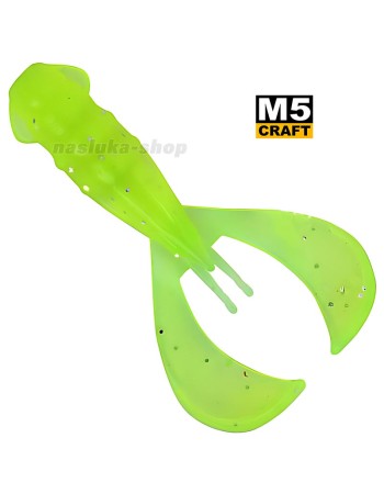 Силиконови примамки M5 Craft Turbo Crayfish 2.8" Chart Neon Flake, 6 бр.