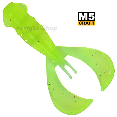 Силиконови примамки M5 Craft Turbo Crayfish 2.8" Chart Neon Flake, 6 бр.