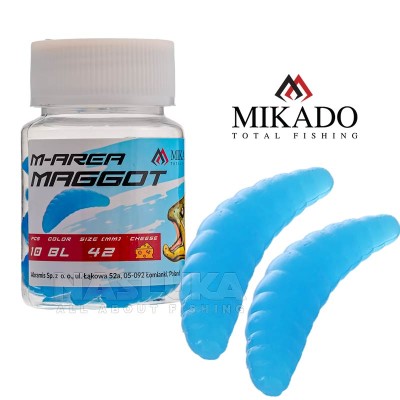 Силиконова ароматизирана камола Mikado M-Area Maggot, 4.2 см, цвят BL, 10 бр.