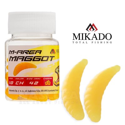 Силиконова ароматизирана камола Mikado M-Area Maggot, 4.2 см, цвят CH, 10 бр.