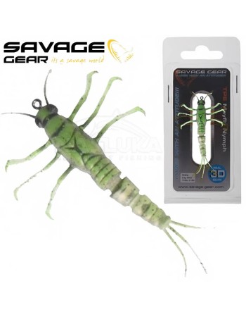 Изкуствена потъваща примамка Savage Gear 3D TPE Mayfly Nymph, 5 см, 2.5 г, Green