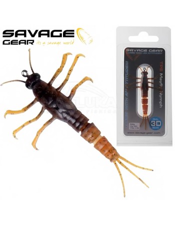 Изкуствена потъваща примамка Savage Gear 3D TPE Mayfly Nymph, 5 см, 2.5 г, Brown
