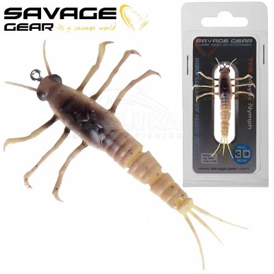 Изкуствена потъваща примамка Savage Gear 3D TPE Mayfly Nymph, 5 см, 2.5 г, Yellow