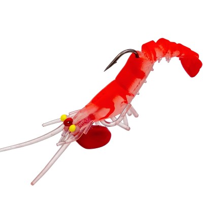 Силиконова примамка, скарида, 7 см, цвят Red 02