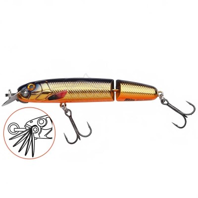 Двуделен потъващ воблер Abu Garcia Beast Hi-Lo Jointed Sinking, 120 мм, 33 г, Gold Black Orange
