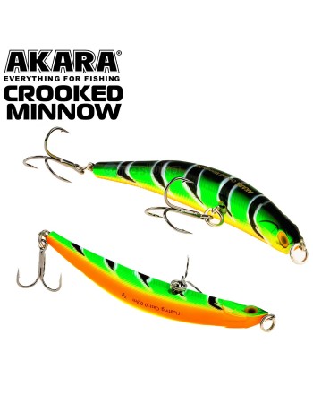 Akara Crooked Minnow, плаващ воблер 90 мм, 7 г, цвят A107