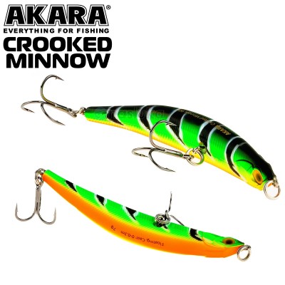 Akara Crooked Minnow, плаващ воблер 90 мм, 7 г, цвят A107