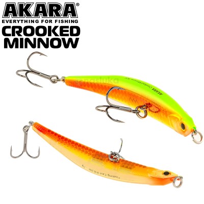 Akara Crooked Minnow, плаващ воблер 90 мм, 7 г, цвят A148