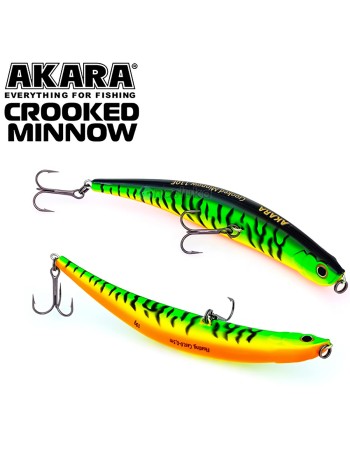 Akara Crooked Minnow, плаващ воблер 90 мм, 7 г, цвят A68